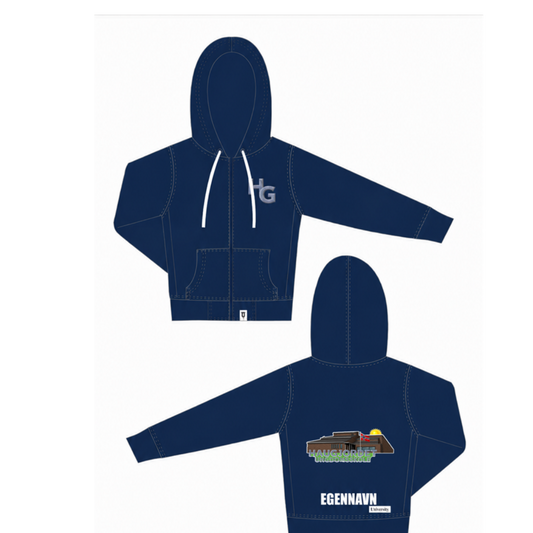 Ziphoodie Grå/Blå