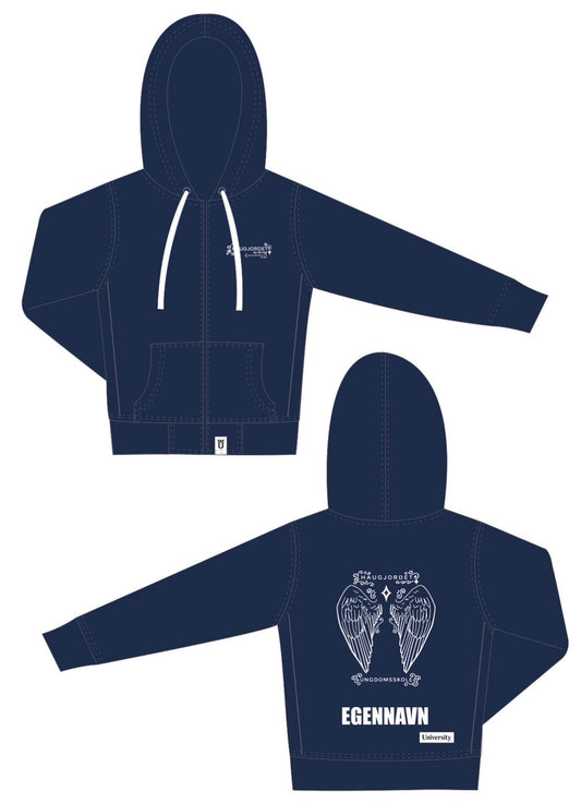 Elevdesign Ziphoodie Grå/Blå